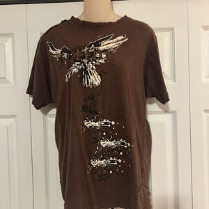 FRANKY MAX Men's Brown Graphic T-Shirt
